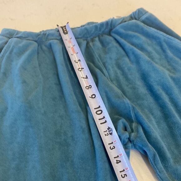 The Great. Blue 100% Cotton Terry Cropped Lounge Set Size Medium - Picture 10 of 13